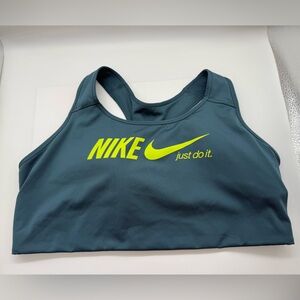 Nike Women’s Dri-FIT Sports Bra Size 3X Neon Green Just Do It” Logo